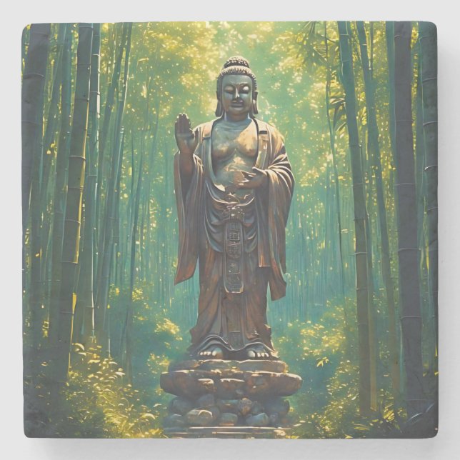 Shinrin no Hotoke (Buddha of the Forest) Stone Coaster (Front)