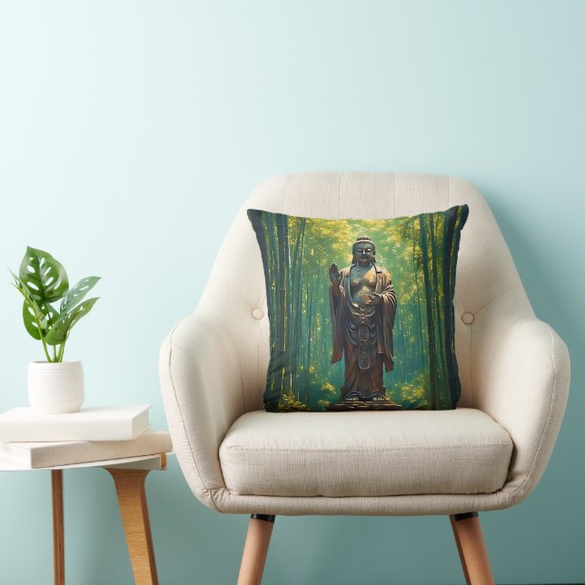 Shinrin no Hotoke (Buddha of the Forest) Throw Pillow (Chair)
