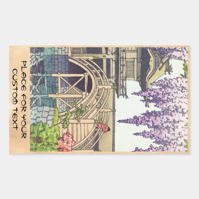 Shinto and its Architecture, Kameido Bridge Kawase Rectangular Sticker (Front)
