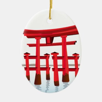 Shinto Japanese Gate Architecture Building Culture Ceramic Ornament by Everstock at Zazzle