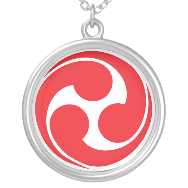 Shinto Tomoe Elegance  Silver Plated Necklace (Front)