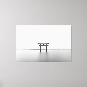 shinto tori wrapped canvas print