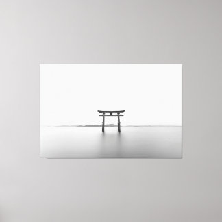 shinto tori wrapped canvas print