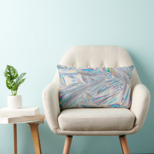 Shiny abstract sliver pillow. lumbar pillow