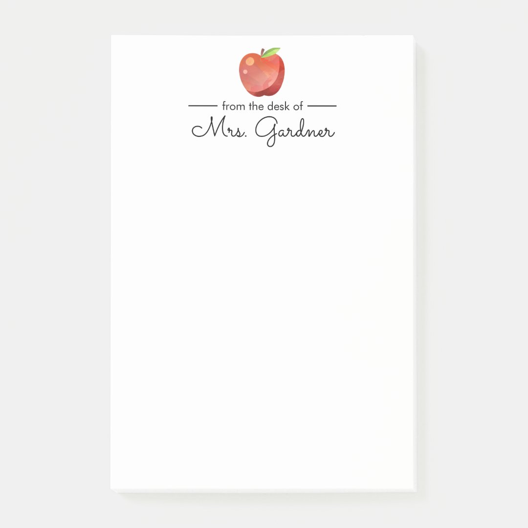 Shiny Apple | Kindergarten Teacher Post-it Notes | Zazzle