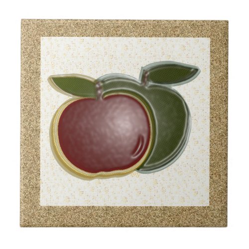 Shiny Apples 3D texturedspecks Ceramic Tile