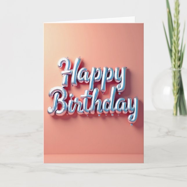 Shiny Balloon Birthday Card (Front)