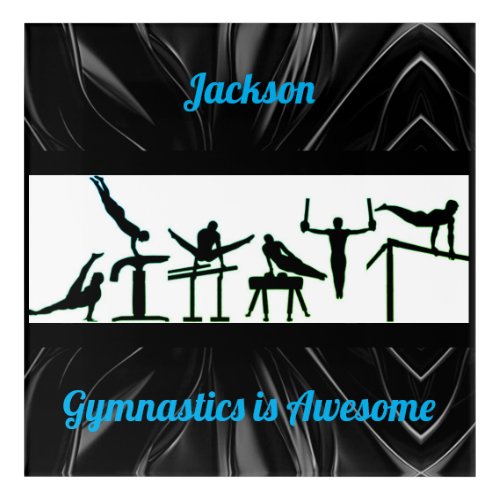 Shiny Black and Blue Boys Gymnastics Acrylic Print