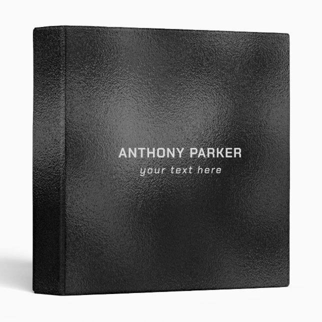 Shiny Black Background  3 Ring Binder (Front/Spine)