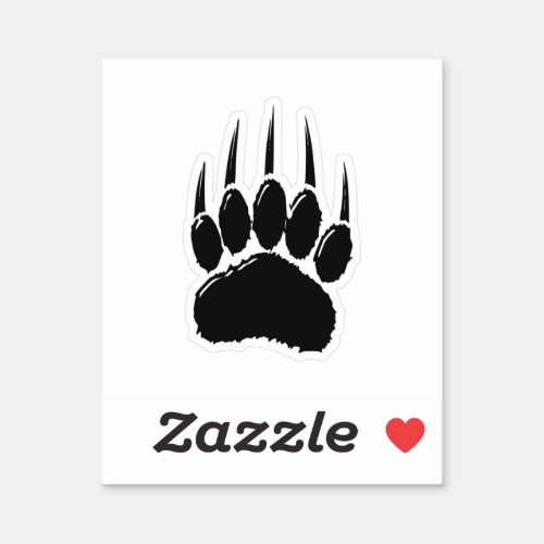 Shiny Black Bear Paw Print Sticker