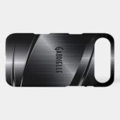 Shiny Black Design Brushed Aluminum Look Case-Mate iPhone Case (Back (Horizontal))
