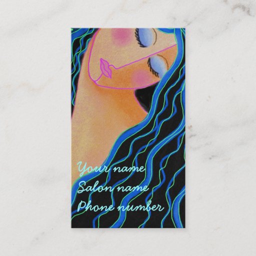 Customizable Shiny Black Hair Business Cards