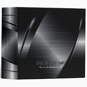 Shiny Black Metallic Brushed Aluminum Look Binder