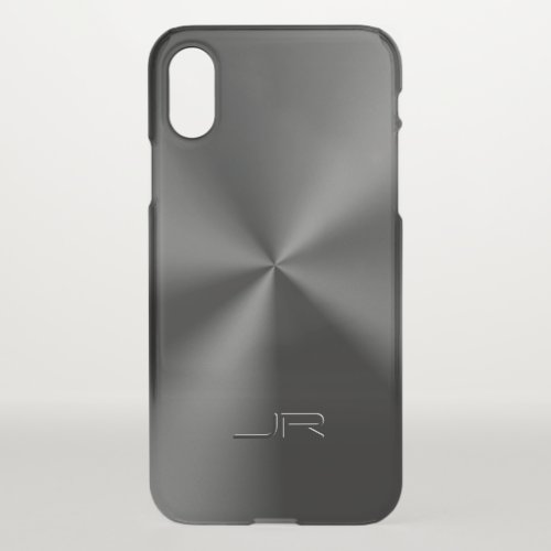 Shiny Black Metallic Stainless Steel Texture iPhone X Case