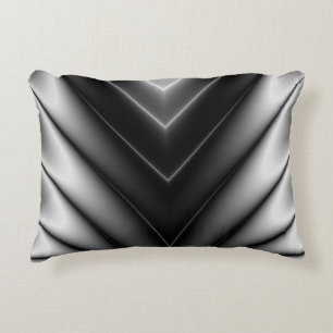 Shiny Black Silk Satin Accent Pillow