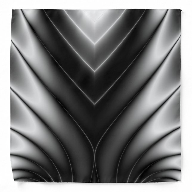Shiny Black Silk Satin Bandana (Front)