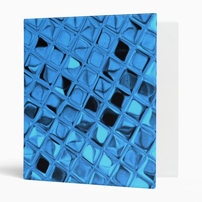 Shiny Bling Metallic Sapphire Blue Diamonds Binder (Front/Inside)
