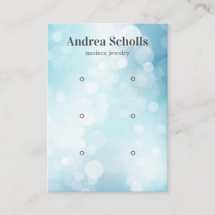 Shiny Blue Bokeh Jewelry 3 Earring Display Business Card