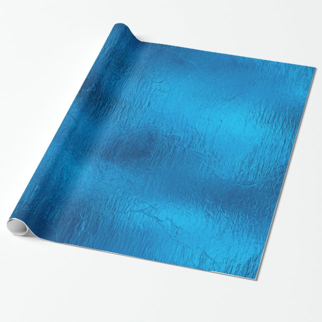Shiny Blue Christmas WRAPPING PAPER (Unrolled)