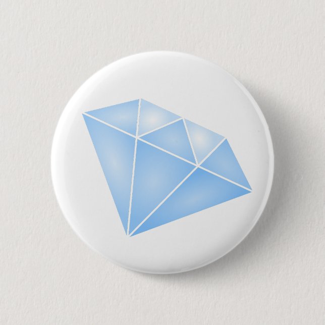 Shiny Blue Diamond Carat Button (Front)
