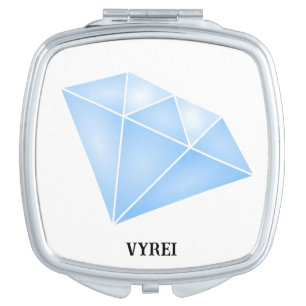 Shiny Blue Diamond Carat Compact Mirror