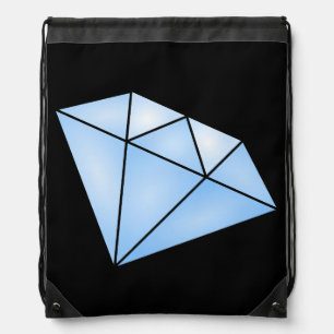 Shiny Blue Diamond Carat Drawstring Bag