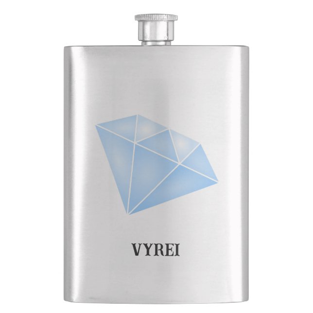 Shiny Blue Diamond Carat Flask (Front)