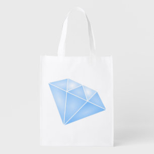 Shiny Blue Diamond Carat Grocery Bag