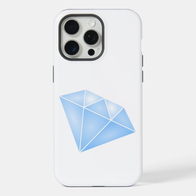 Shiny Blue Diamond Carat iPhone Case (Back)