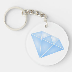 Shiny Blue Diamond Carat Keychain