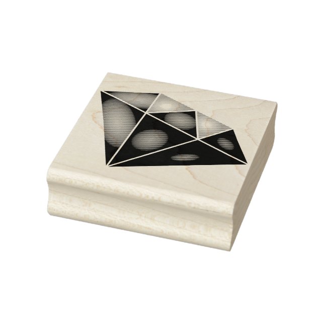 Shiny Blue Diamond Carat Rubber Stamp (Stamp)