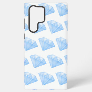 Shiny Blue Diamond Carat Samsung Galaxy S22 Ultra Case