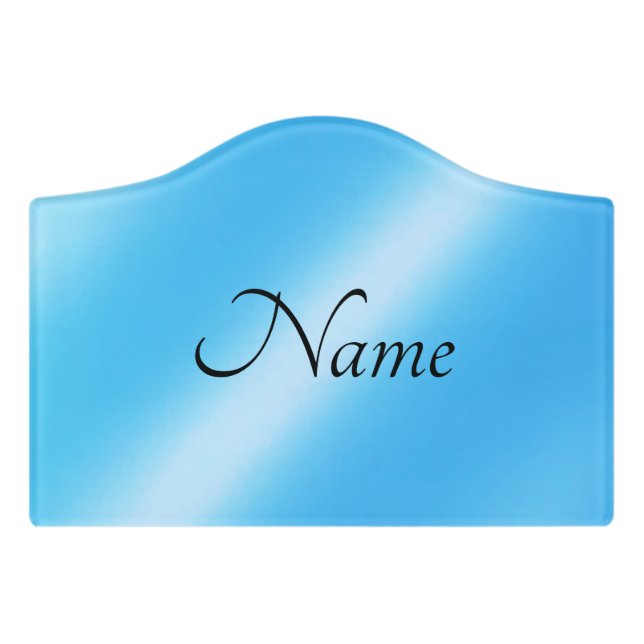 Shiny Blue Door Sign (Small Crest Front)