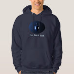 Shiny Blue Dreidel Hoodie<br><div class="desc">A modernistic,  metallic blue dreidel against a dark,  night-like background.  Two of the Hebrew letters found on a dreidel,  nun and shin,  glow brightly. Add your own text.</div>