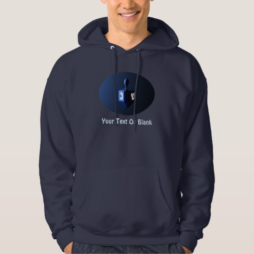 Shiny Blue Dreidel Hoodie