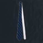 Shiny Blue Dreidel Neck Tie<br><div class="desc">A modernistic,  metallic blue dreidel against a dark,  night-like background.  Two of the Hebrew letters found on a dreidel,  nun and shin,  glow brightly.</div>