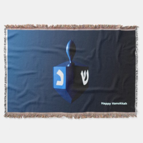 Shiny Blue Dreidel Throw Blanket