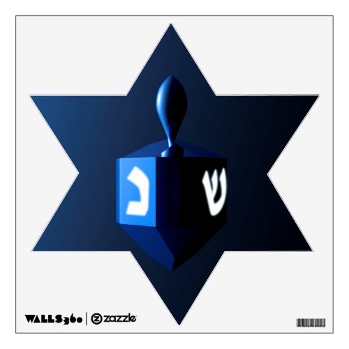 Shiny Blue Dreidel Wall Sticker