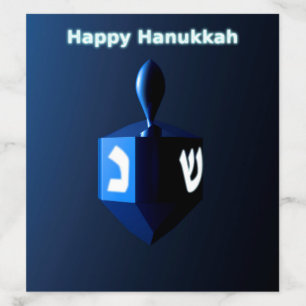 Shiny Blue Hanukkah Dreidel Envelope Liner