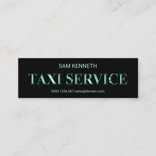 Shiny Blue Metal Signage Taxi Driver Mini Business Card