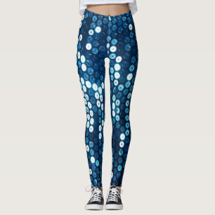 shiny blue sequins leggings