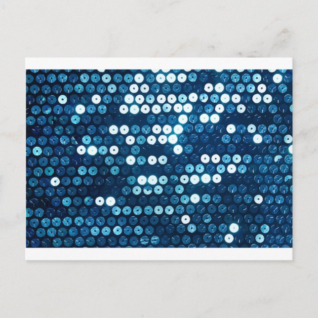 shiny blue sequins postcard (Front)