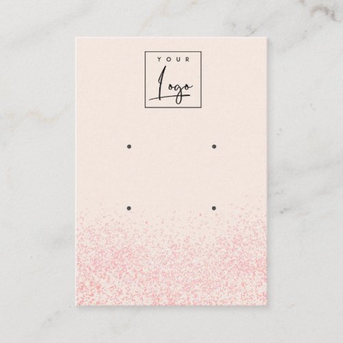Shiny Blush Pink Glitter Texture 2 Earring Display Business Card
