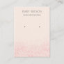 Shiny Blush Pink Glitter Texture Earring Display Business Card