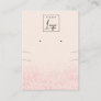 Shiny Blush Pink Glitter Texture Earring Necklace Business Card