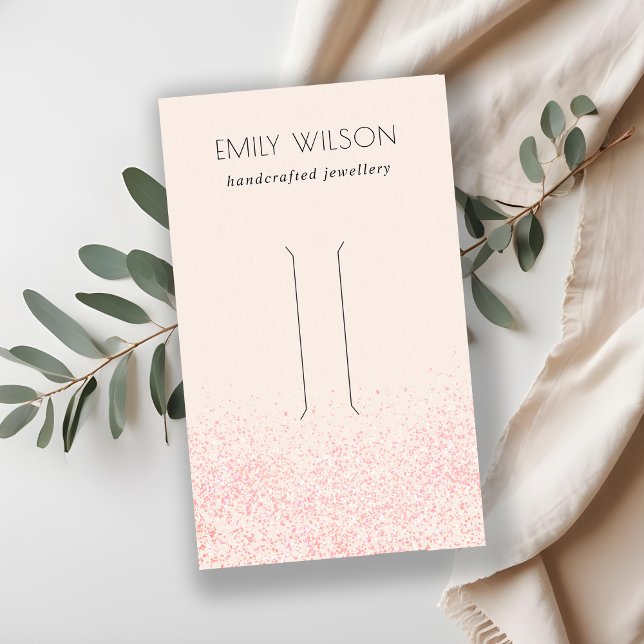 Shiny Blush Pink Glitter Texture Hair Clip Display Business Card (Creator Uploaded)