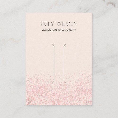 Shiny Blush Pink Glitter Texture Hair Clip Display Business Card