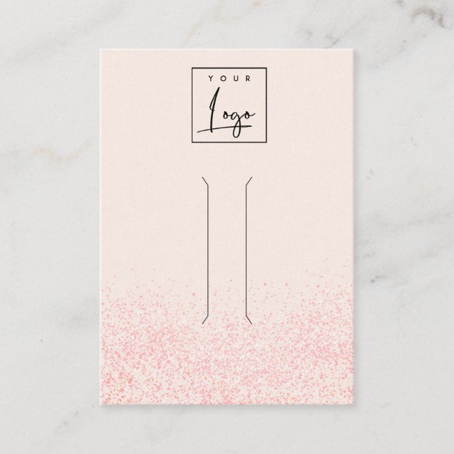 Shiny Blush Pink Glitter Texture Hair Clip Display Business Card (Front)