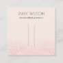 Shiny Blush Pink Glitter Texture Hair Clip Display Square Business Card