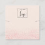 Shiny Blush Pink Glitter Texture Necklace Display Square Business Card